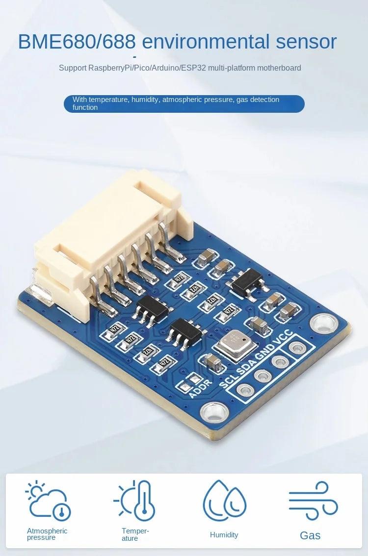 BME688 Environmental Sensor BME680 Temperature and Humidity Atmospheric Pressure VOC Gas Detection Sensor Module