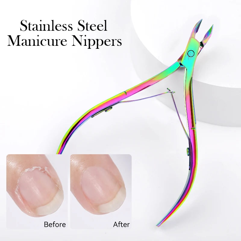 BORN PRETTY Nail Cuticle Pusher Nails Nipper Clipper Tweezer Edge Cutter Dead Skin Remover Scissor Manicure Pedicure Nail Tool