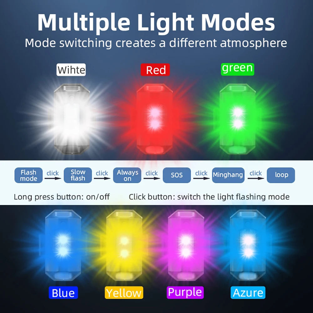 BRDRC LED Warning Light Signal Light  DJI Mini 4K/Mavic 3 Pro/Air 3 Drone with Strobe Light 7 Colors Turn Signal Indicator