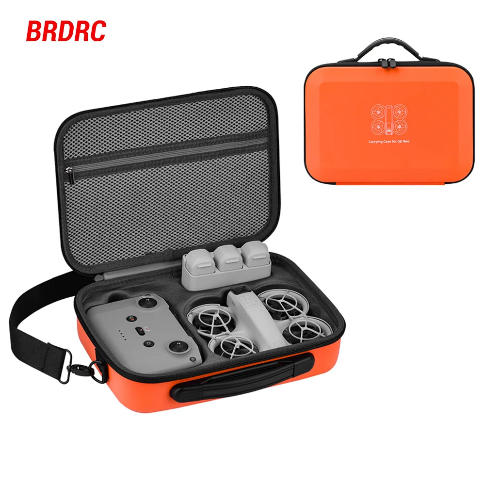 BRDRC Storage Bag For DJI Neo Drone Organizer Protective Carrying Case RC N3 PU Handbag Travel Box Shockproof Case NEO Accessory