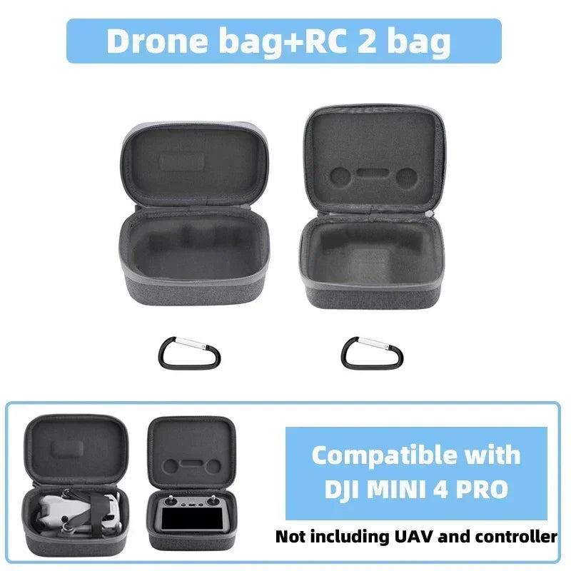 BRDRC Storage Carrying Case For DJI Mini 4 Pro Portable Travel Handbag,For DJI RC 2/RC N2 Remote Controller Box Accessories