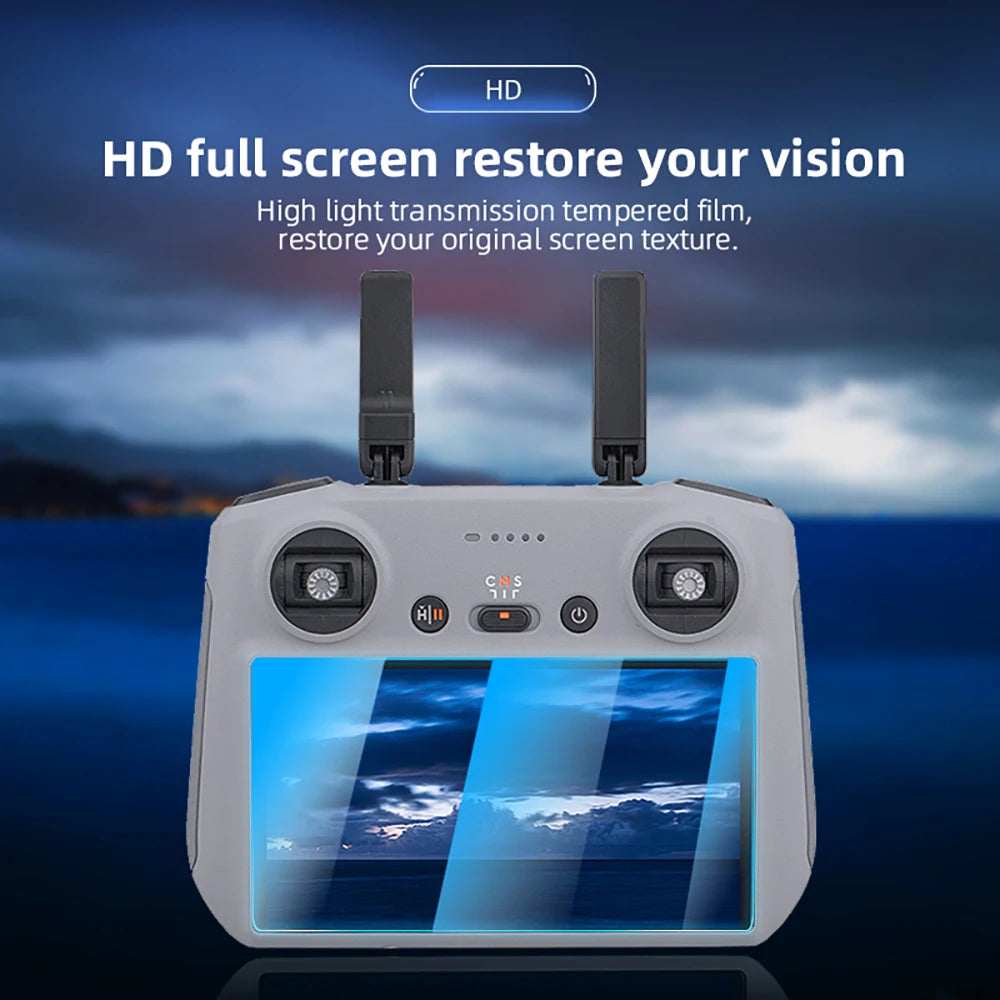 BRDRC Tempered Film  DJI FLIP/Mini 3 PRO/Mini 4 Remote Control With Screen HD Glass Film Protective Anti-Scratch Accessories