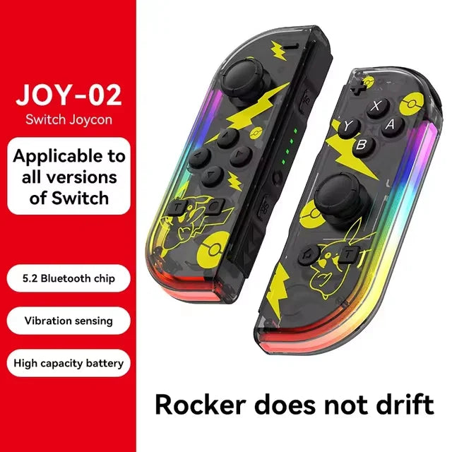 BT 5.2 Joy Controller RGB LED Switch L/R Joypad  Nintendo Switch/Lite/Oled JoyCon Gamepads Joystick with Dual Vibration