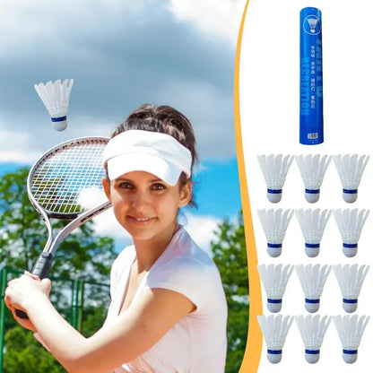 PC Badminton Shuttlecocks 12pcs High Durability Feather Shuttles Badminton