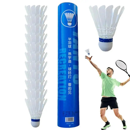 PC Badminton Shuttlecocks 12pcs High Durability Feather Shuttles Badminton