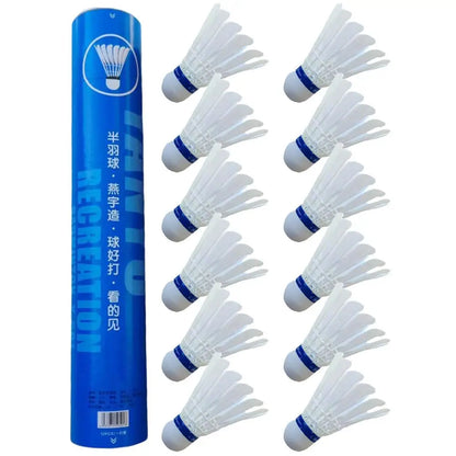 PC Badminton Shuttlecocks 12pcs High Durability Feather Shuttles Badminton