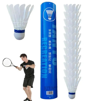 PC Badminton Shuttlecocks 12pcs High Durability Feather Shuttles Badminton