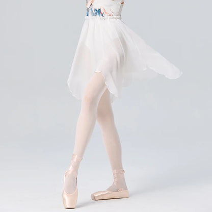 GtoozaBallet Dance Skirt  Women Adults Teen Lyrical White Black Petal-shaped Chiffon Skirt Ballerina Dance Practice Skirts