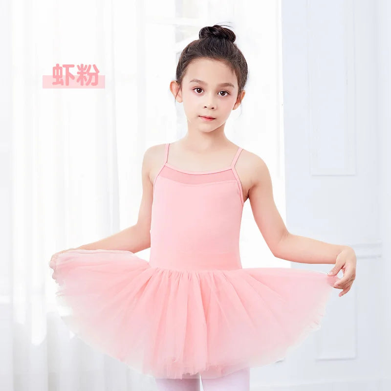 GtoozaBallet Leotards  Girls Ballet Tutu Dress Children Mesh Splicing Dance Tutu Pettiskirt Toddler Camisole Princess Dress