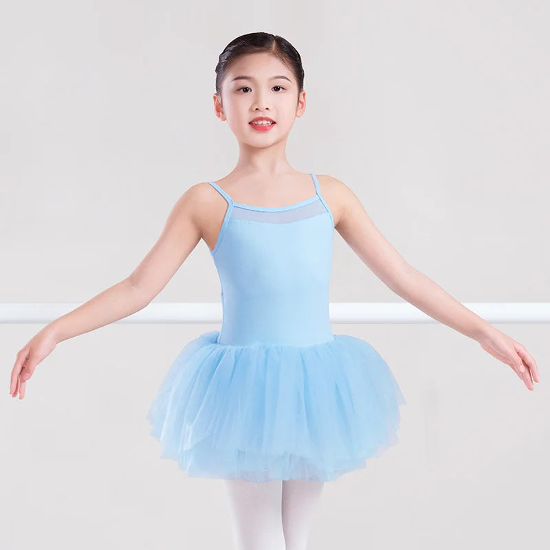 GtoozaBallet Leotards  Girls Ballet Tutu Dress Children Mesh Splicing Dance Tutu Pettiskirt Toddler Camisole Princess Dress