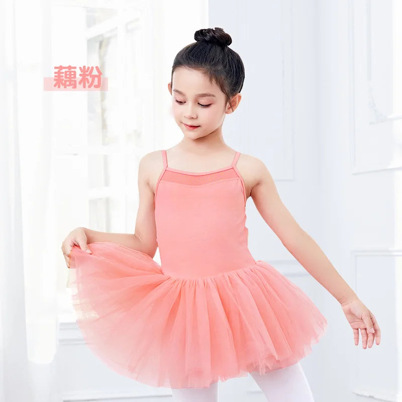 GtoozaBallet Leotards  Girls Ballet Tutu Dress Children Mesh Splicing Dance Tutu Pettiskirt Toddler Camisole Princess Dress