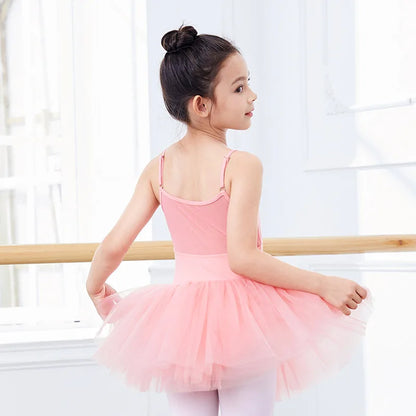 GtoozaBallet Leotards  Girls Ballet Tutu Dress Children Mesh Splicing Dance Tutu Pettiskirt Toddler Camisole Princess Dress