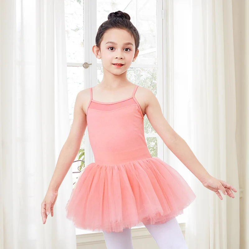 GtoozaBallet Leotards  Girls Ballet Tutu Dress Children Mesh Splicing Dance Tutu Pettiskirt Toddler Camisole Princess Dress