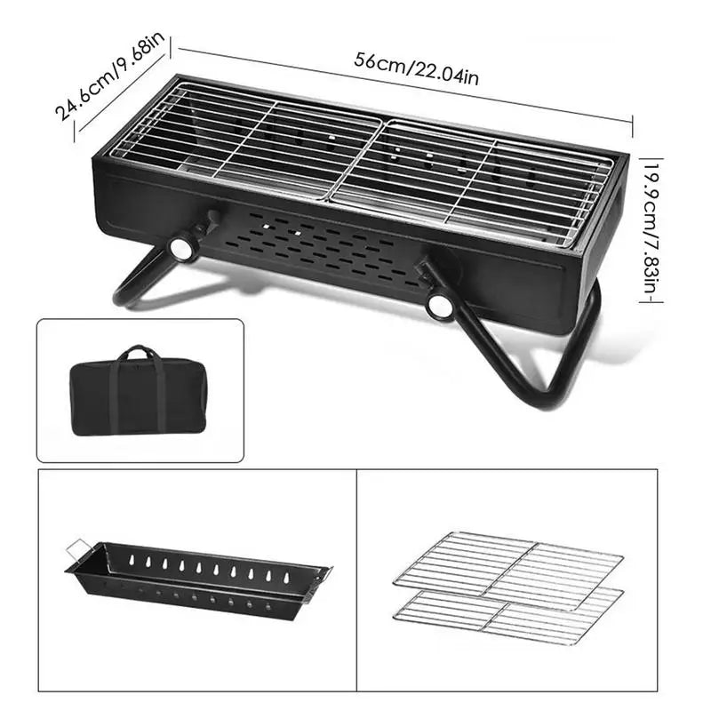 PC Barbecue Charcoal Grill Smokeless Camping BBQ Oven Large Charcoal BBQ Gr