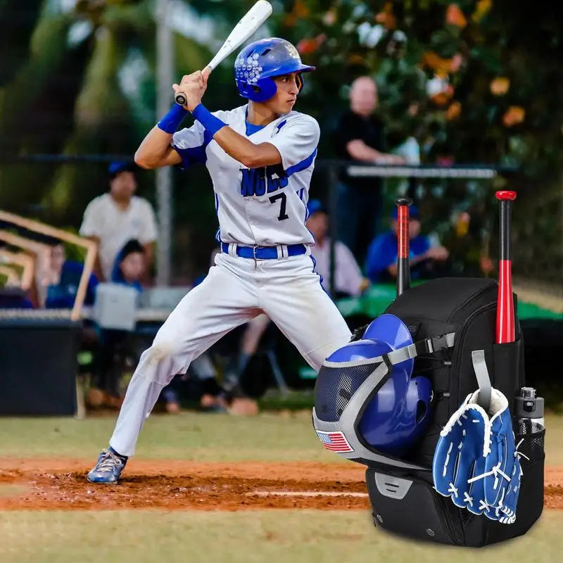 PC Baseball Backpack Youth Baseball Bag Softball Bat Bag With Shoe Compartm