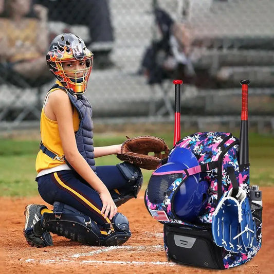 PC Baseball Backpack Youth Baseball Bag Waterproof Softball Bag Baseball Ba