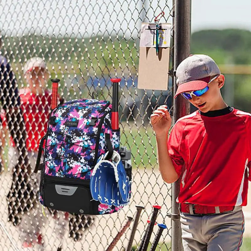 PC Baseball Backpack Youth Baseball Bag Waterproof Softball Bag Baseball Ba