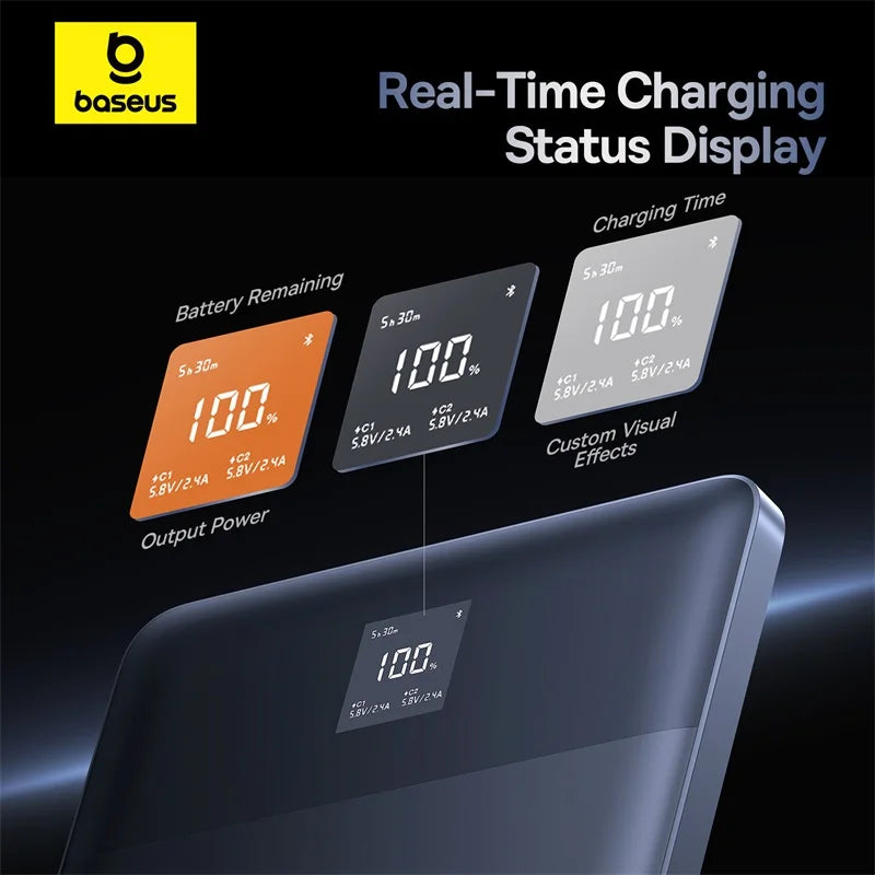 PC Baseus Blade 2 Power Bank 65W 12000mAh PD Fast Charging Digital Remaining Battery  iPhone 16 Pro Max Notebooks Laptops