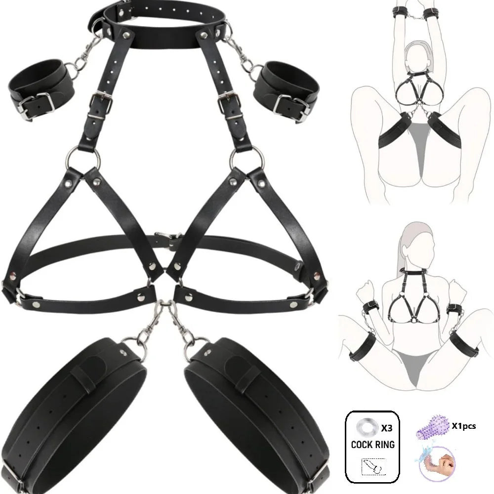 Bdsm Kit Adult Erotic Games SM Bondage 6 Styles Restraint Handcuffs Bondage Toys Couples Pleasure Slave Sex Toy Tool Bundle Game