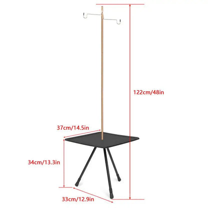 PC Beach Folding Table Portable Camping Tables With Light Stand Outdoor Cam