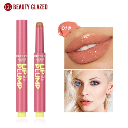 Beauty Glazed Moisturizing Solid Lipstick Shimmering Juicy Lipstick Shining Lip Plump Nourishing Women Lip Makeup 12 Colors New