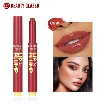 Beauty Glazed Moisturizing Solid Lipstick Shimmering Juicy Lipstick Shining Lip Plump Nourishing Women Lip Makeup 12 Colors New