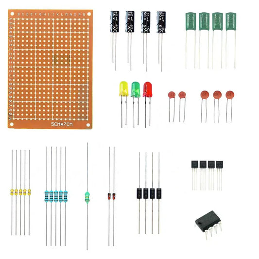 Beginner Soldering Practice Component Kit Direct Insertion Training Board Electrical and Electronic Skills Teaching DIY