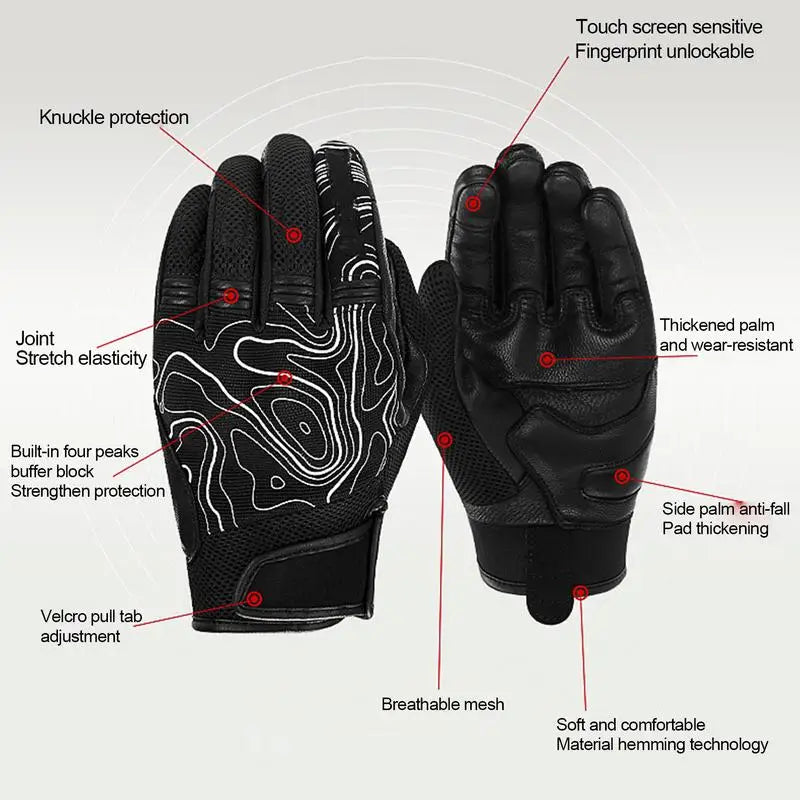 PC Bike Gloves For Men Waterproof Windproof Winter Bike Gloves Full Finger