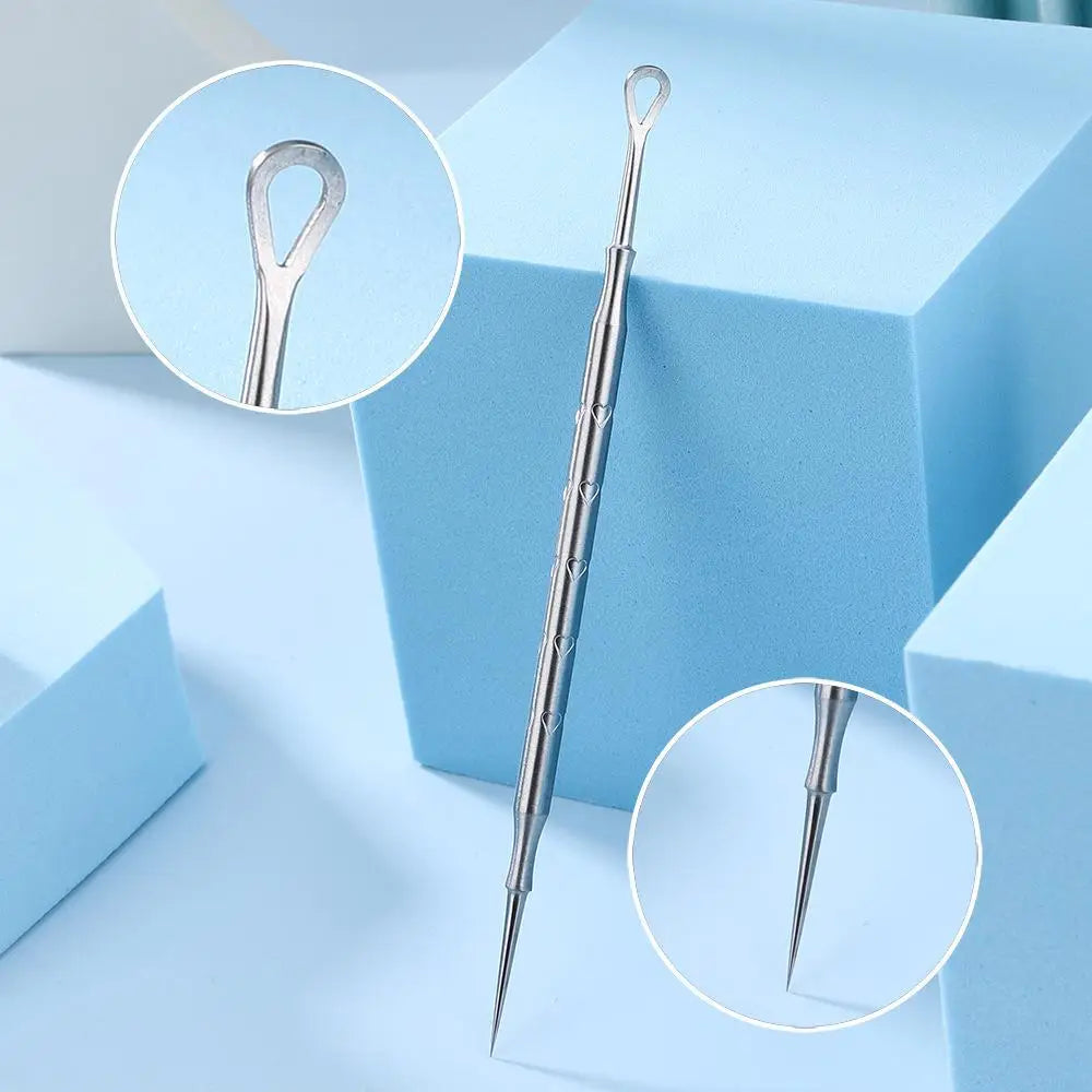 Blackhead Remover Pimple Popper Tool Acne Needle Removing Treatment Comedone Whitehead Popping Zit Nose Face Blemish Extractor