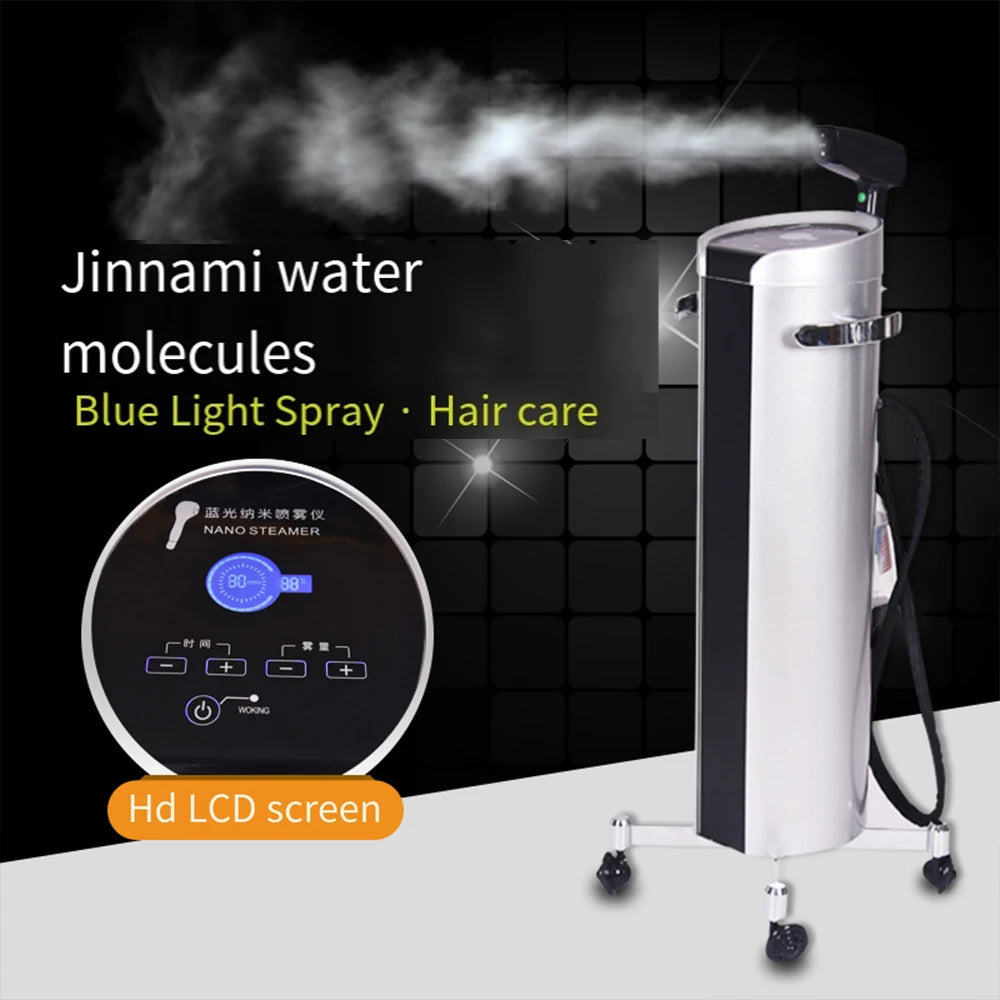 PC Blu-Ray Humidifier Facial Shampoo Hair Steamer Rolling Stand Hooded Hair Dyeing Coloring Perming Conditioning Salon Spa Steamer