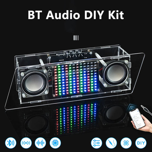 Bluetooth Speaker Kit DIY Soldering Project Spectrum USB Electronic Amplifier Home Stereo Speaker DIY Kit for Leaning Soldering