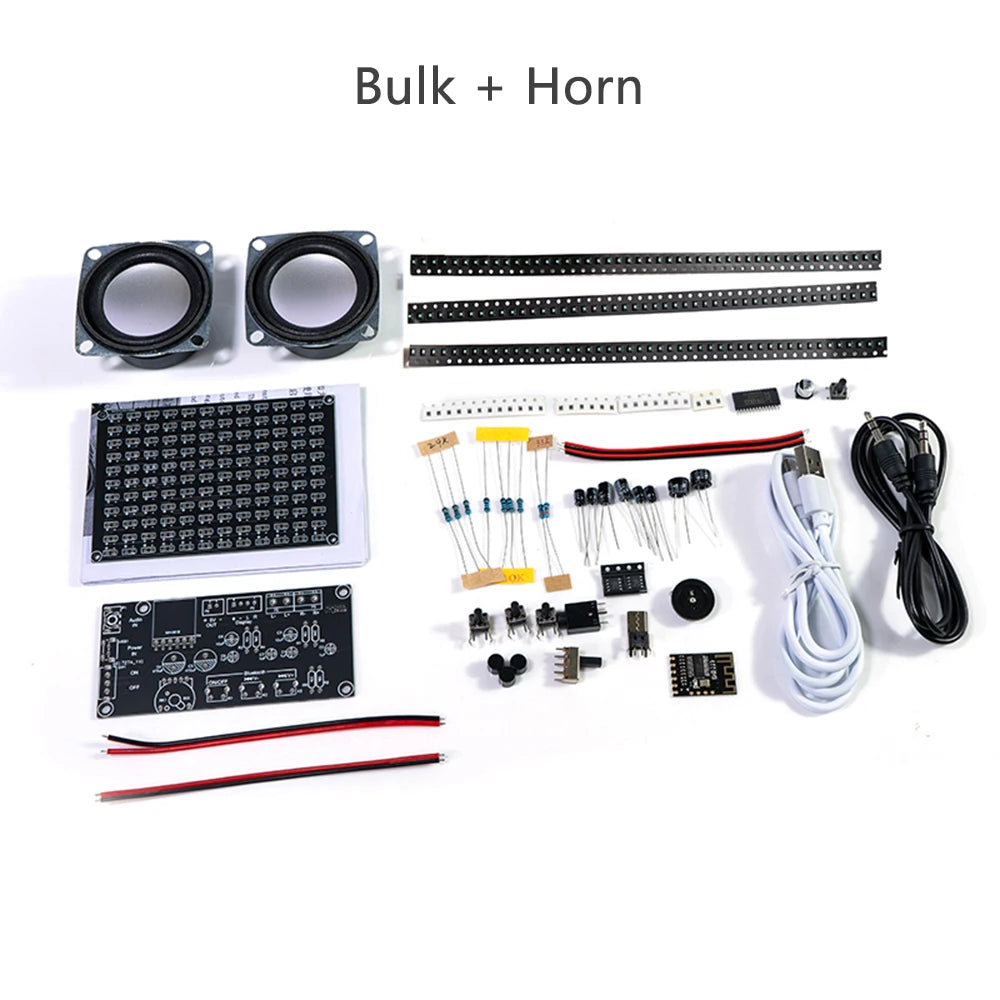 Bluetooth Speaker Kit DIY Soldering Project Spectrum USB Electronic Amplifier Home Stereo Speaker DIY Kit for Leaning Soldering