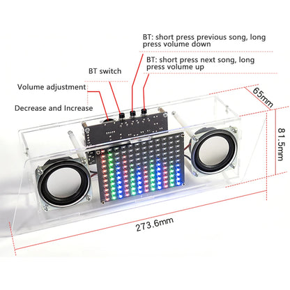 Bluetooth Speaker Kit DIY Soldering Project Spectrum USB Electronic Amplifier Home Stereo Speaker DIY Kit for Leaning Soldering