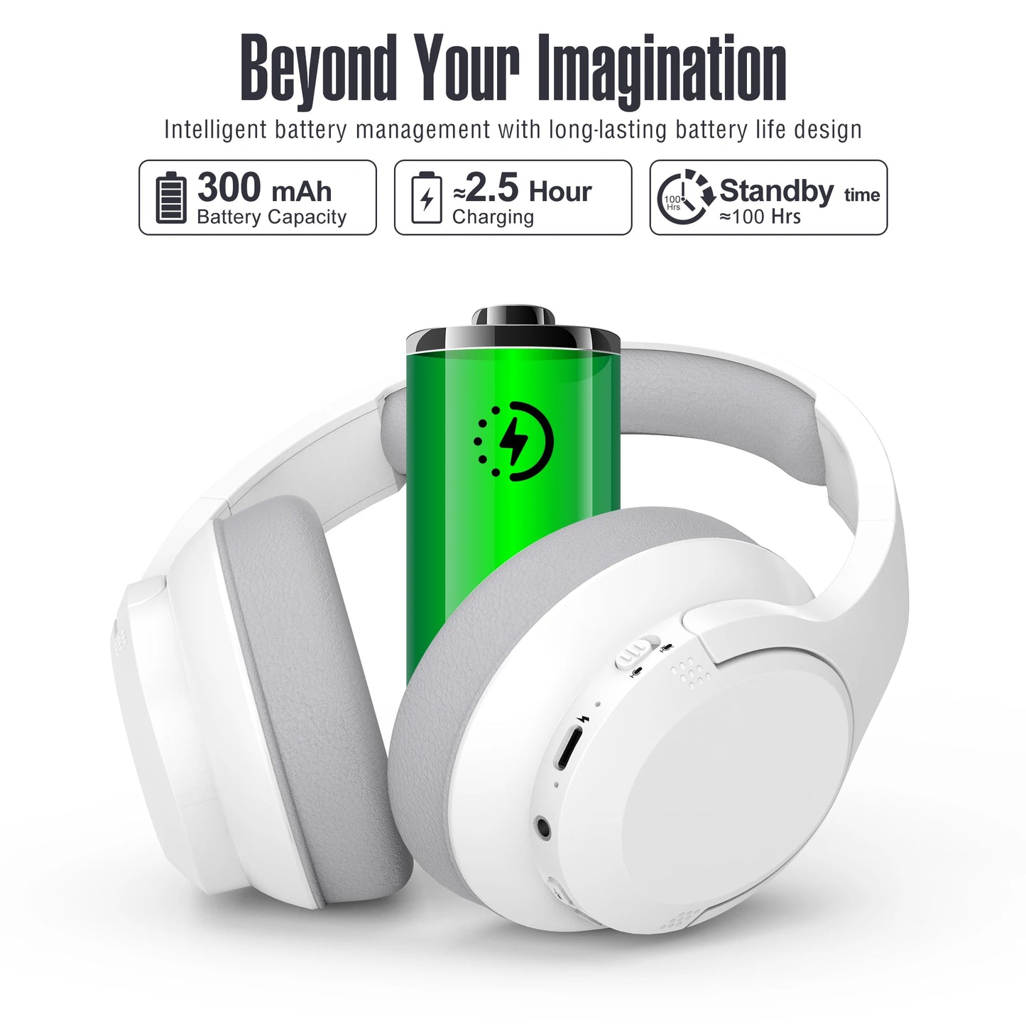 PCBluetooth Wireless Over-Ear Headphones with 48H Playtime and with Microph