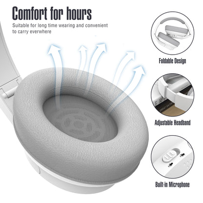 PCBluetooth Wireless Over-Ear Headphones with 48H Playtime and with Microph