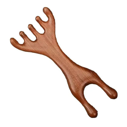 PC Body Meridian Massage Comb Sandalwood Deer Antlers Wide Tooth Acupunctur