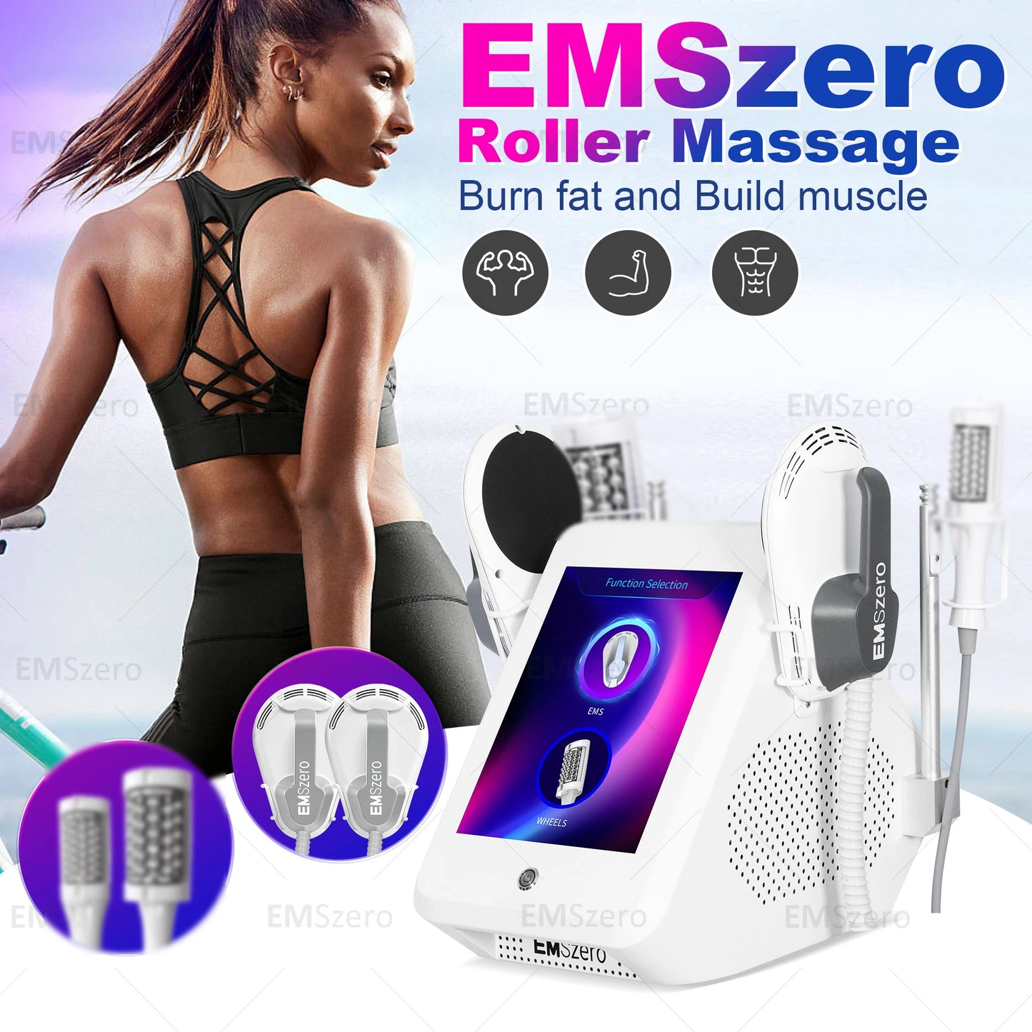 PC Body Shaping Muscle Relaxation 2 in 1 EMSzero Fat 5D Massage Roller Elec