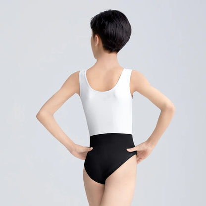 Boys Man Dance Leotards Black White Matching Jumpsuit Sports Workout Bodysuit Wrestling Singlet Fitness Jumpsuit Slip Underwear