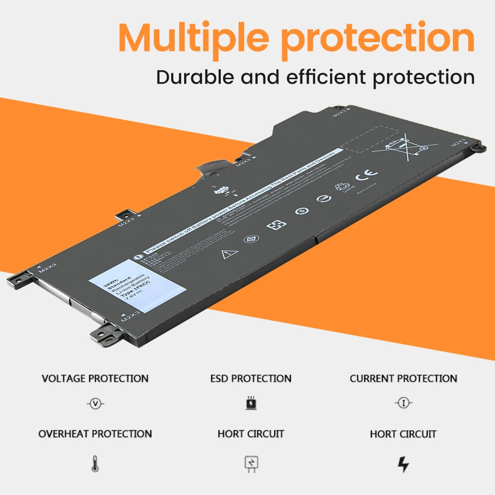 PC Brand New Genuine 1FKCC 7.6V 38Wh Laptop Battery  Dell Latitude 7200 7210 2-IN-1 9NTKM D9J00 KWWW4 2ICP5/79/84