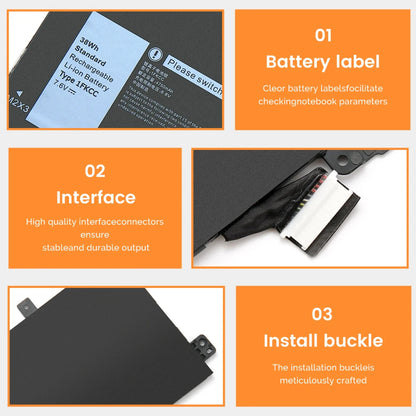 PC Brand New Genuine 1FKCC 7.6V 38Wh Laptop Battery  Dell Latitude 7200 7210 2-IN-1 9NTKM D9J00 KWWW4 2ICP5/79/84