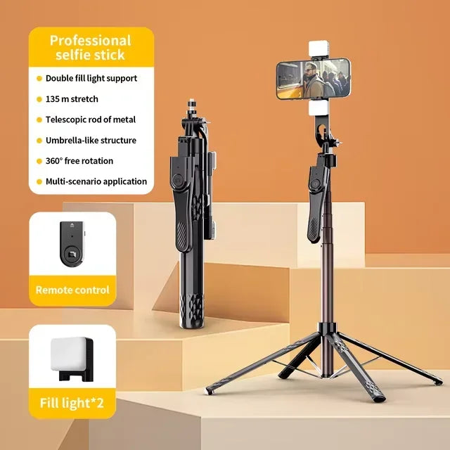 PCC11 Selfie Stick Tripod Stand with Light Bluetooth Remote Extendable Trip