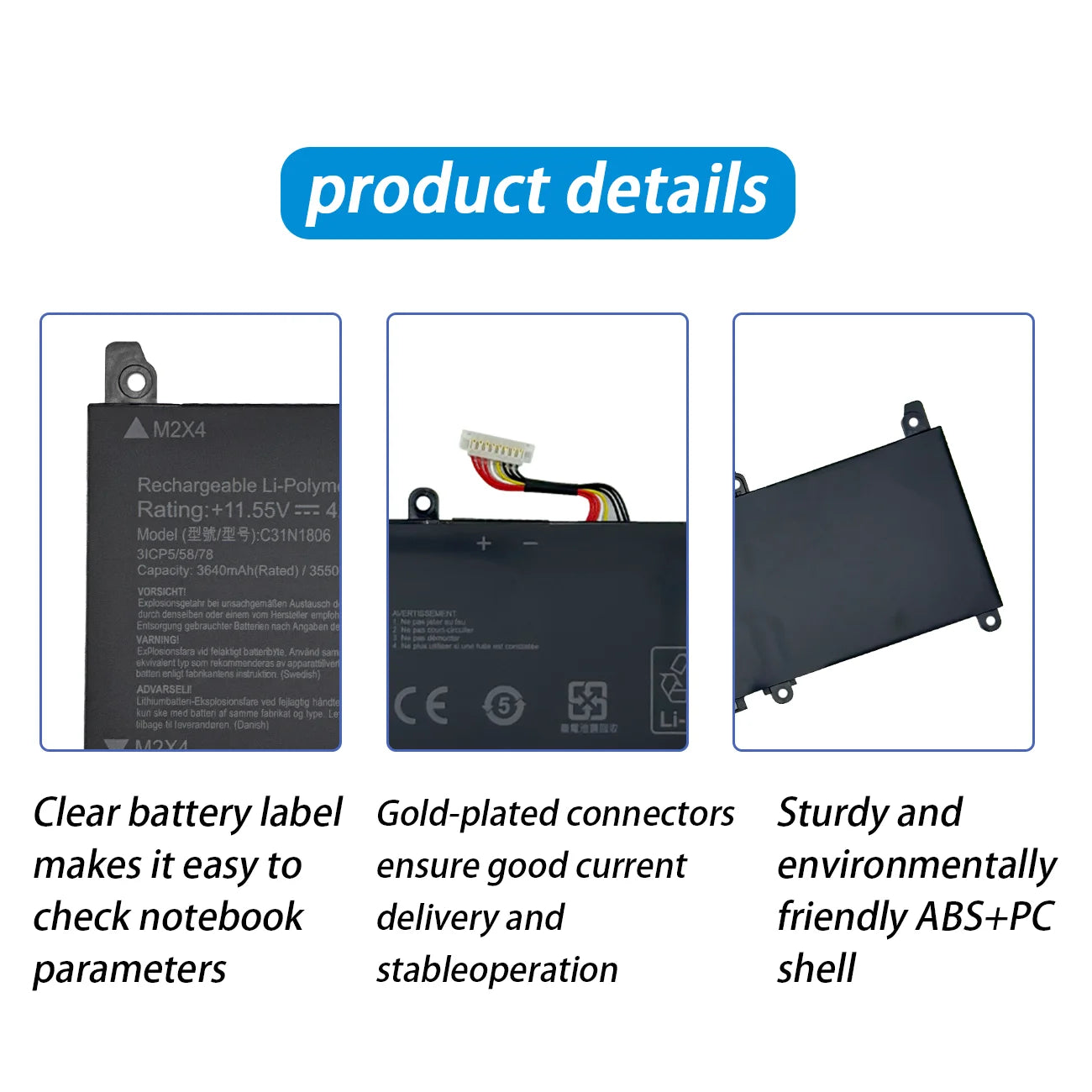 PC C31N1806 Laptop Battery For ASUS VivoBook S13 S330FA-EY001T S330UA S330UN-EY011 X330UA ADOL13F 3ICP5/58/57 42WH