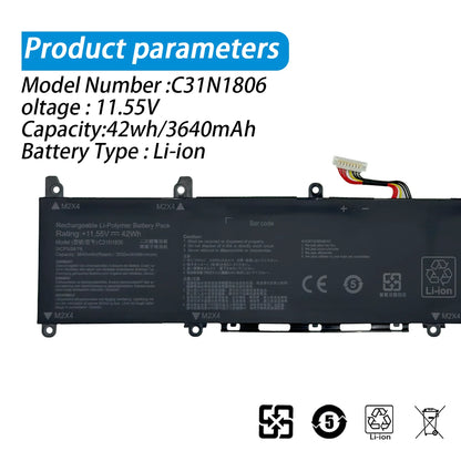 PC C31N1806 Laptop Battery For ASUS VivoBook S13 S330FA-EY001T S330UA S330UN-EY011 X330UA ADOL13F 3ICP5/58/57 42WH