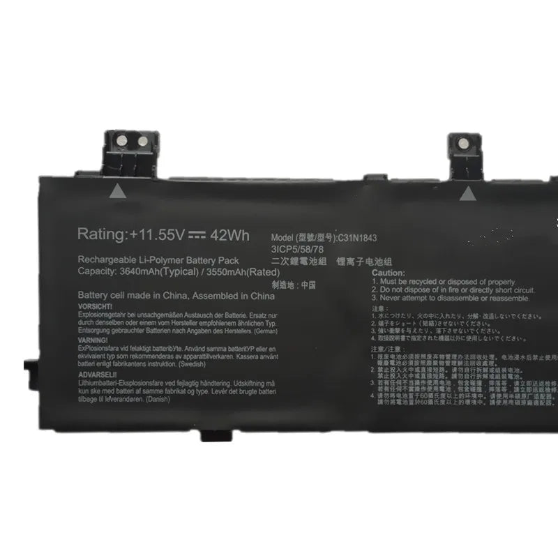 PC C31N1843 Laptop Battery For ASUS VivoBook X432FA X532FL S14 S432 S432FA S432FL S15 S532 S532FA S532FL 0B200-03430000