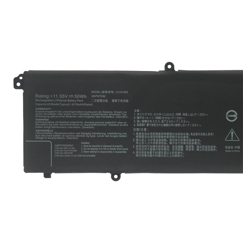 PC C31N1905 Laptop Battery  ASUS VivoBook S14 S15 K533F S433FL S521FA S533FL V533F S433FA-AM035T M4600I M3400QA 11.55V 50WH