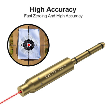 CAL 177 Red Laser Boresighter Cartridge Dot Sight  Pistol & Rifle Scope - Hunting Accessory Training Shoot Sight