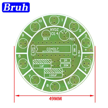 CD4017 Colorful Voice Control Rotating LED Light Kit DC 5V Electronic Manufacturing Diy Kit Spare Parts Student Laboratory