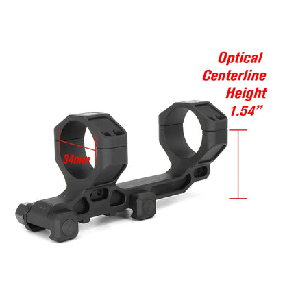 COMM C1 Modular Mount 1.54"/1.70" Optical Centerline Height 30/34mm Ring Size ScopeMount With Offset Optic Red Dot Sight Adapter