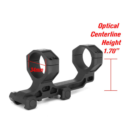 COMM C1 Modular Mount 1.54"/1.70" Optical Centerline Height 30/34mm Ring Size ScopeMount With Offset Optic Red Dot Sight Adapter