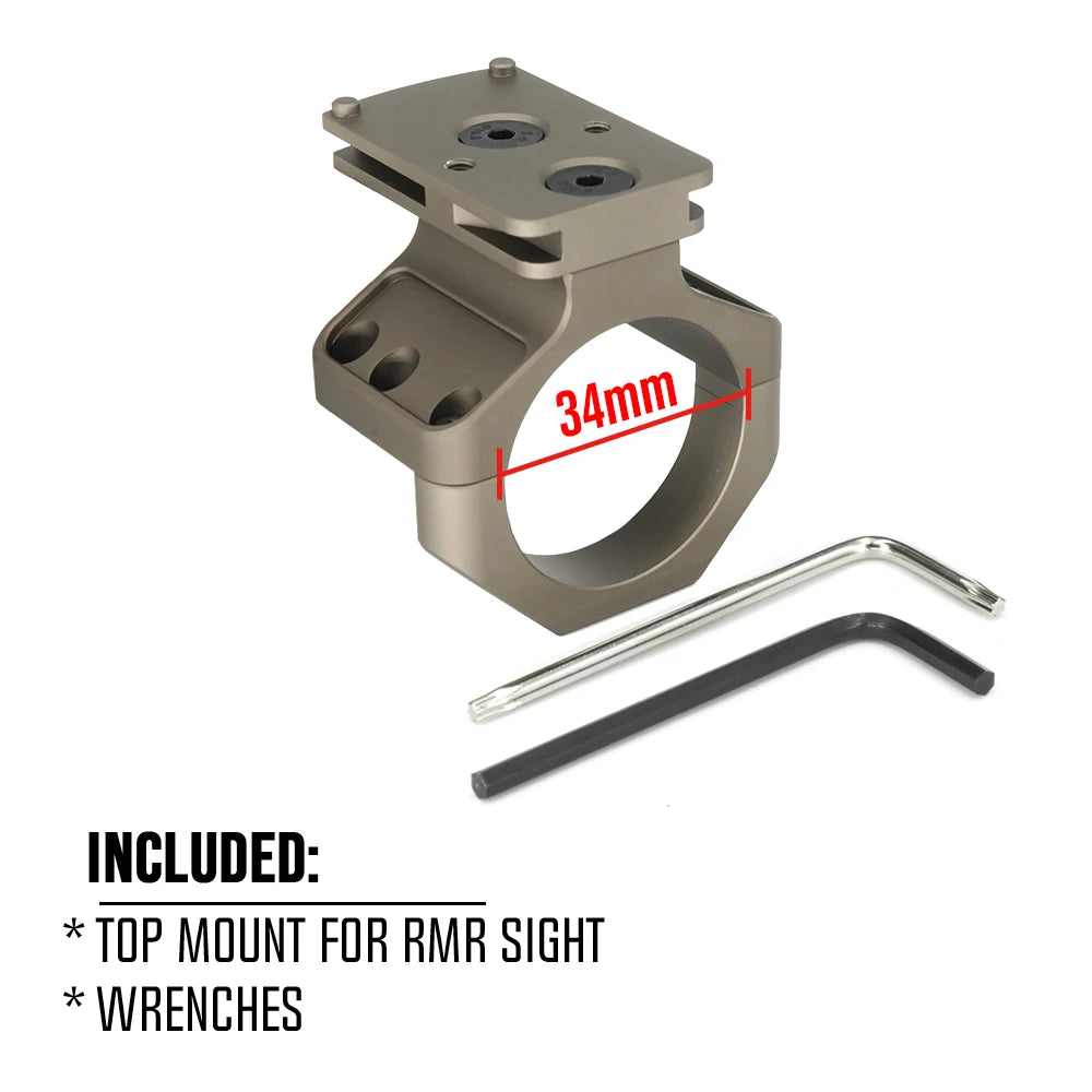 COMM C1 Modular Mount 1.54"/1.70" Optical Centerline Height 30/34mm Ring Size ScopeMount With Offset Optic Red Dot Sight Adapter